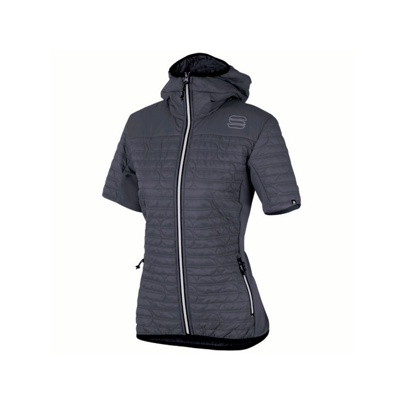 Uppvärmning jacka Sportful Rythmo W Puffy kortärmad mörkgrå Uppvärmning jacka Sportful Rythmo W Puffy kortärmad mörkgrå